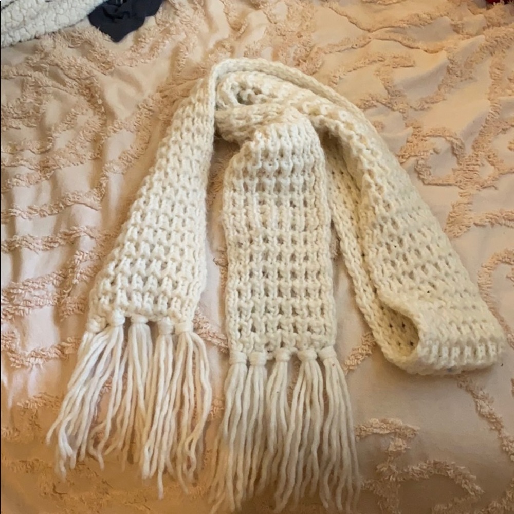 Knitted white scarf